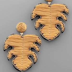 Raffia Leaf Earrings